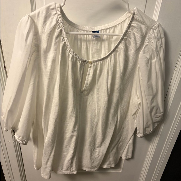 Old Navy Tops - Old Navy White Blouse with Puff Sleeves